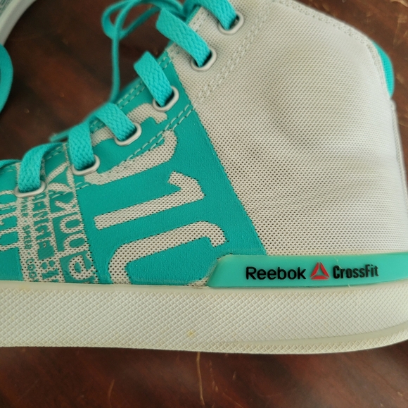 RARE Reebok CrossFit Nano Lite TR high top Teal/ light gray women's 8.5 LIKE NEW - Picture 8 of 9